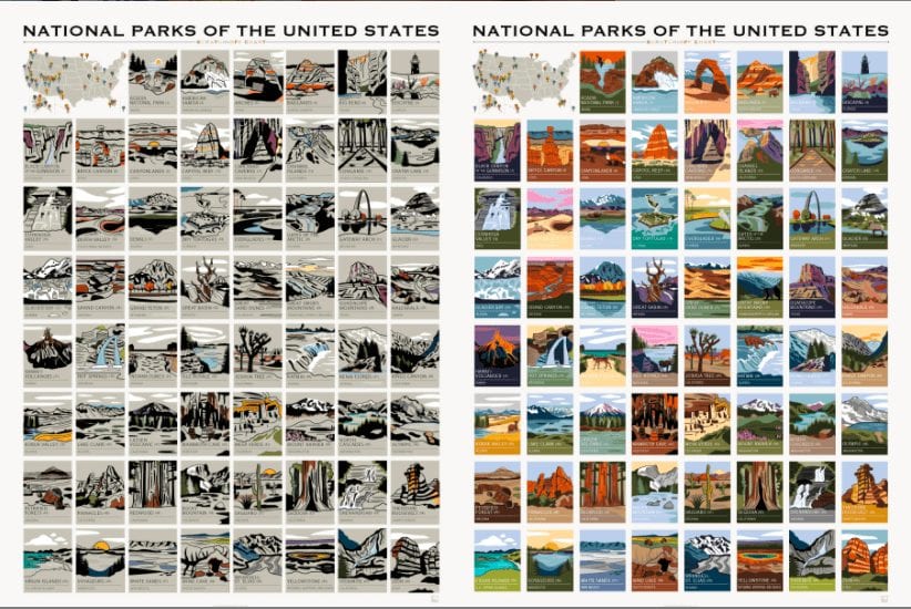 Popchart national parks of the united states poster